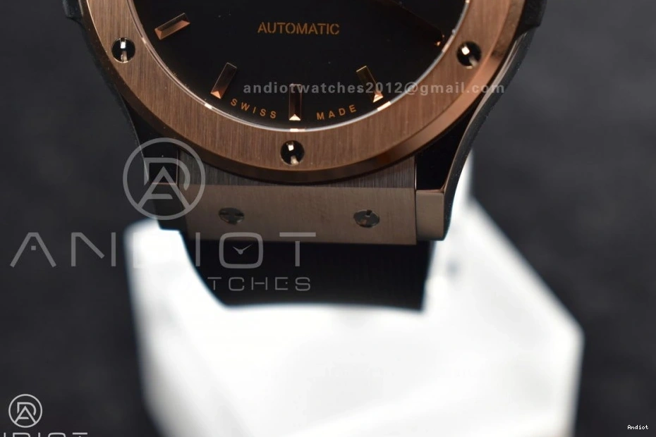 Best Dial Gummy Fusion Black 1:1 45mm RG Classic on Black HBF Strap A2892 Edition 0320